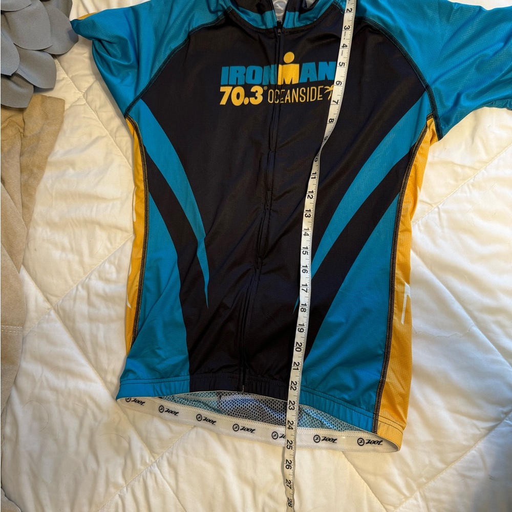 Ironman Oceanside 70.3 Cycling Bib. Full front zip and 3 back pockets